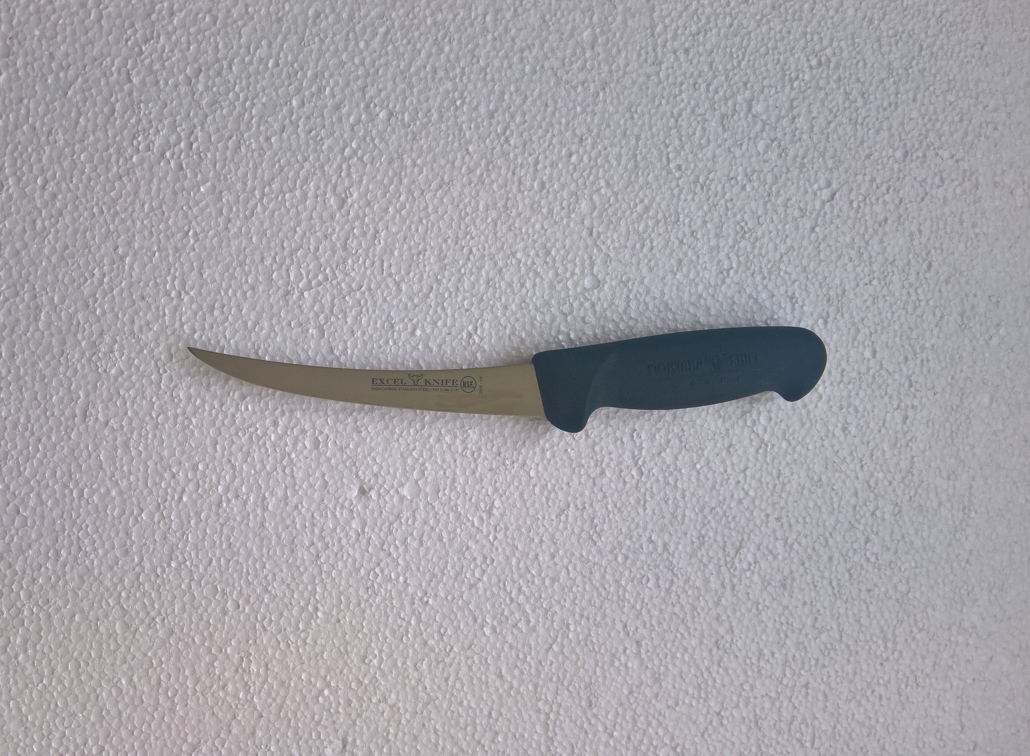 Excel Curved Rigid Boning Knife 6" Black