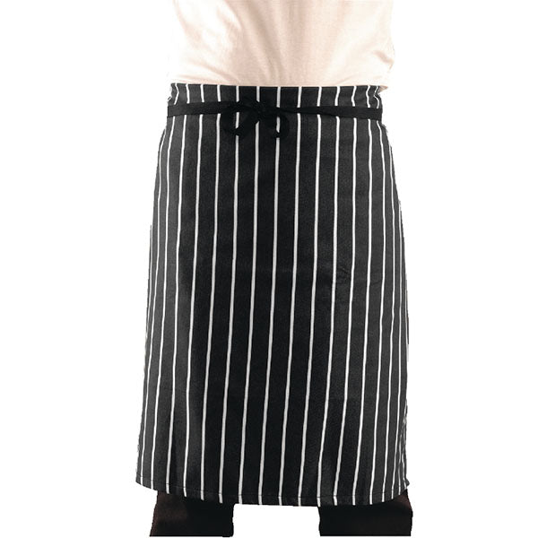 Butchers Waist Apron Black and White Stripe