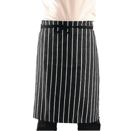 Butchers Waist Apron Black and White Stripe