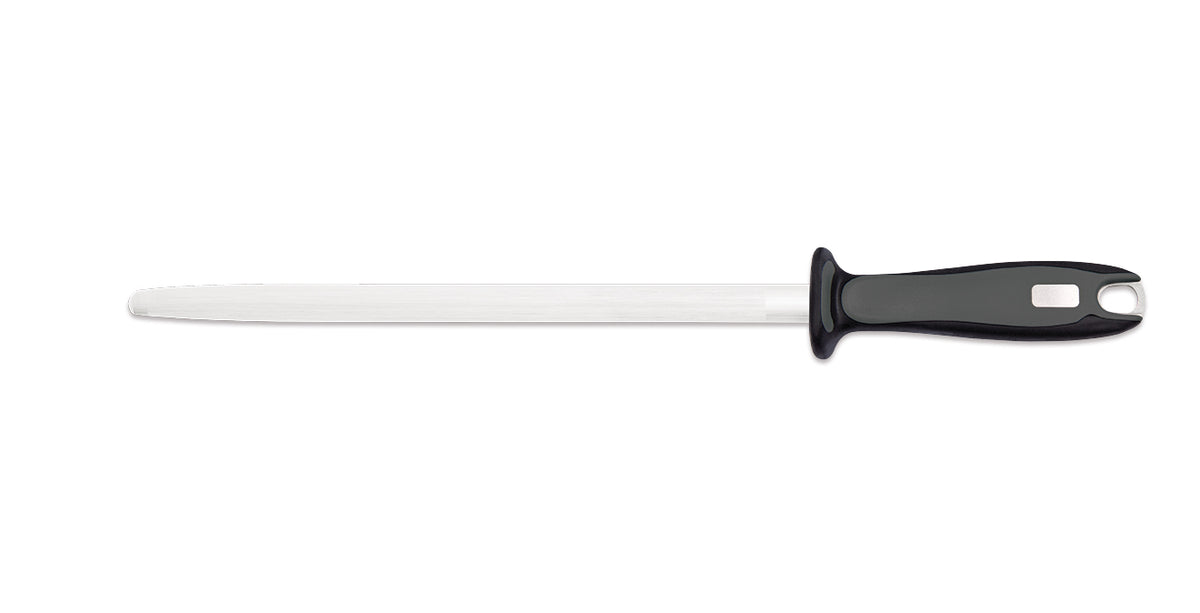 Oval Knife Sharpening Steel 12” Black