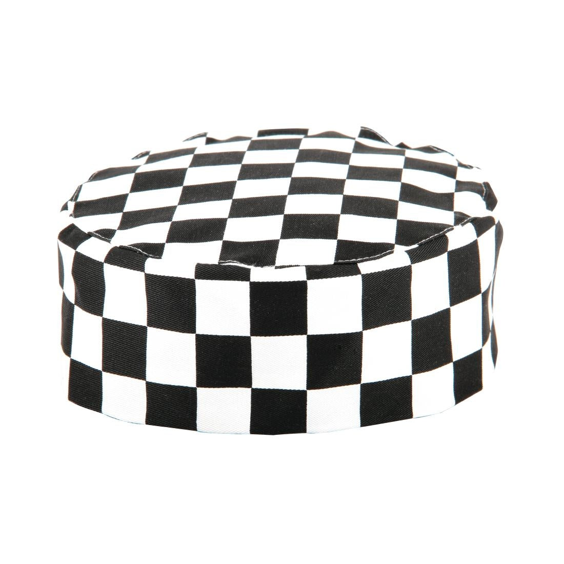 Chefs Skull Cap Big Black and White Check