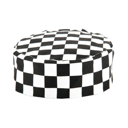 Chefs Skull Cap Big Black and White Check